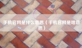 手机官网是什么意思（手机官网是啥意思）