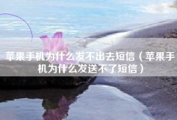 苹果手机为什么发不出去短信（苹果手机为什么发送不了短信）