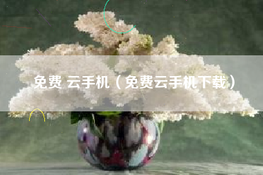 免费 云手机（免费云手机下载）