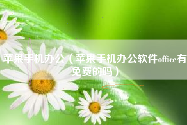 苹果手机办公（苹果手机办公软件office有免费的吗）