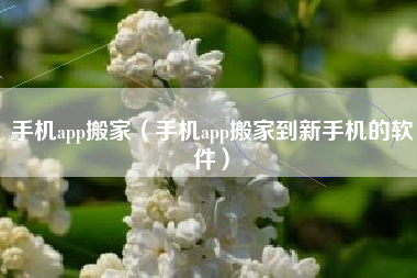 手机app搬家（手机app搬家到新手机的软件）