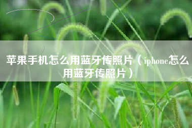 苹果手机怎么用蓝牙传照片（iphone怎么用蓝牙传照片）