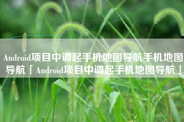 Android项目中调起手机地图导航手机地图导航「Android项目中调起手机地图导航」