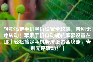 轻松搞定手机竖屏设置全攻略，告别无序转动！苹果手机自动旋转屏幕设置在哪「轻松搞定手机竖屏设置全攻略，告别无序转动！」