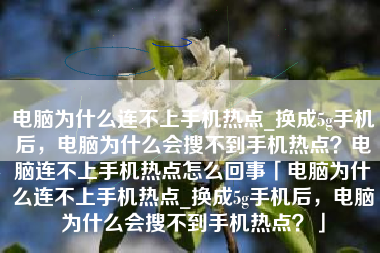 电脑为什么连不上手机热点_换成5g手机后，电脑为什么会搜不到手机热点？电脑连不上手机热点怎么回事「电脑为什么连不上手机热点_换成5g手机后，电脑为什么会搜不到手机热点？」