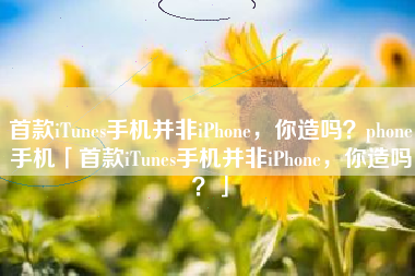 首款iTunes手机并非iPhone，你造吗？phone手机「首款iTunes手机并非iPhone，你造吗？」