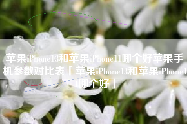 苹果iPhone13和苹果iPhone11哪个好苹果手机参数对比表「苹果iPhone13和苹果iPhone11哪个好」