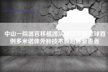 中山一院器官移植团队成功实施全球首例多米诺体外肝技术救治肝衰患者