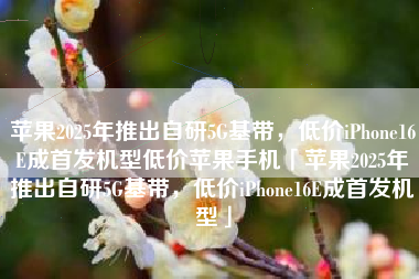 苹果2025年推出自研5G基带，低价iPhone16E成首发机型低价苹果手机「苹果2025年推出自研5G基带，低价iPhone16E成首发机型」
