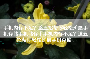 手机内存不足？这五招帮你轻松扩展手机存储手机储存「手机内存不足？这五招帮你轻松扩展手机存储」
