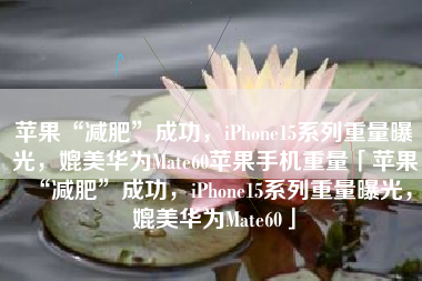 苹果“减肥”成功，iPhone15系列重量曝光，媲美华为Mate60苹果手机重量「苹果“减肥”成功，iPhone15系列重量曝光，媲美华为Mate60」