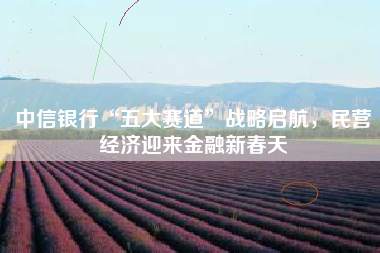 中信银行“五大赛道”战略启航，民营经济迎来金融新春天