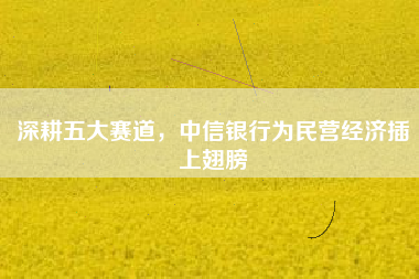 深耕五大赛道，中信银行为民营经济插上翅膀