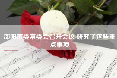 邵阳市委常委会召开会议 研究了这些重点事项
