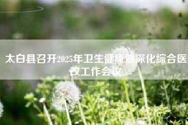太白县召开2025年卫生健康暨深化综合医改工作会议