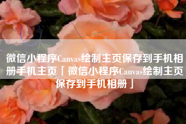 微信小程序Canvas绘制主页保存到手机相册手机主页「微信小程序Canvas绘制主页保存到手机相册」