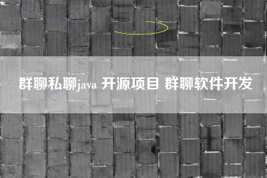 群聊私聊java 开源项目 群聊软件开发