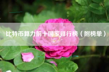 比特币算力前十国家排行榜（附榜单）