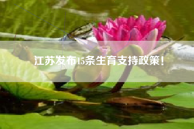 江苏发布15条生育支持政策！