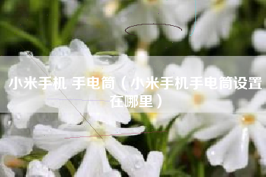 小米手机 手电筒（小米手机手电筒设置在哪里）