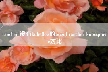 rancher 没有kubeflow的mysql rancher kubesphere对比