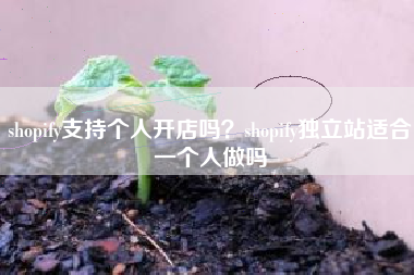 shopify支持个人开店吗？shopify独立站适合一个人做吗