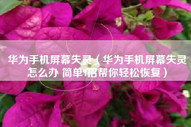 华为手机屏幕失灵（华为手机屏幕失灵怎么办 简单4招帮你轻松恢复）
