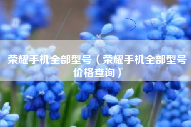 荣耀手机全部型号（荣耀手机全部型号价格查询）