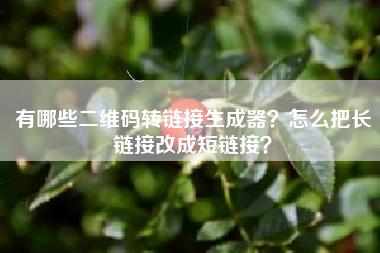 有哪些二维码转链接生成器？怎么把长链接改成短链接？