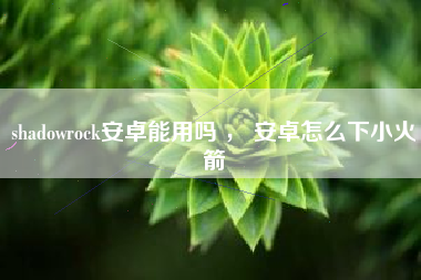 shadowrock安卓能用吗 ， 安卓怎么下小火箭