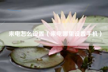 来电怎么设置（来电哪里设置手机）