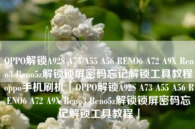 OPPO解锁A92S A73 A55 A56 RENO6 A72 A9X Reno3 Reno5z解锁锁屏密码忘记解锁工具教程oppo手机刷机「OPPO解锁A92S A73 A55 A56 RENO6 A72 A9X Reno3 Reno5z解锁锁屏密码忘记解锁工具教程」