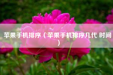 苹果手机排序（苹果手机排序几代 时间）