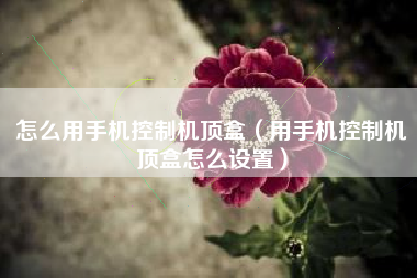 怎么用手机控制机顶盒（用手机控制机顶盒怎么设置）