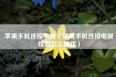 苹果手机连接电视（苹果手机连接电视投屏怎么操作）