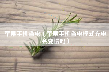 苹果手机省电（苹果手机省电模式充电会变慢吗）