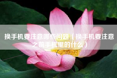 换手机要注意哪些问题（换手机要注意之前手机里的什么）