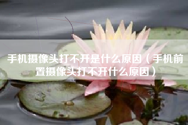 手机摄像头打不开是什么原因（手机前置摄像头打不开什么原因）