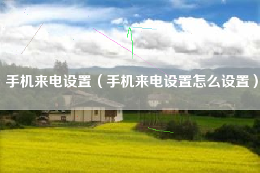 手机来电设置（手机来电设置怎么设置）