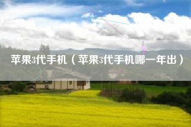苹果3代手机（苹果3代手机哪一年出）