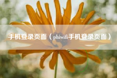手机登录页面（phiwifi手机登录页面）