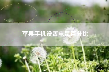 苹果手机设置电量百分比