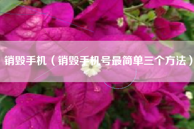销毁手机（销毁手机号最简单三个方法）