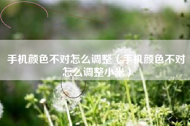 手机颜色不对怎么调整（手机颜色不对怎么调整小米）