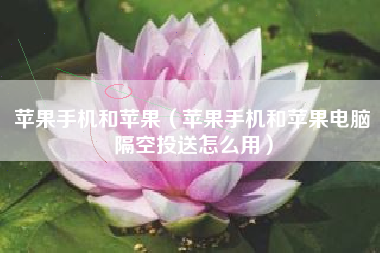苹果手机和苹果（苹果手机和苹果电脑隔空投送怎么用）