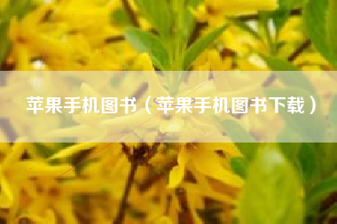 苹果手机图书（苹果手机图书下载）