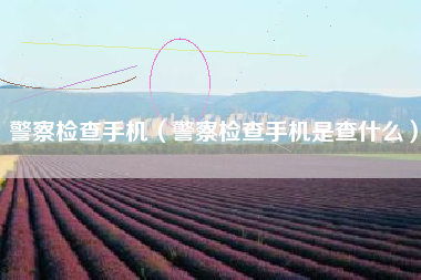 警察检查手机（警察检查手机是查什么）