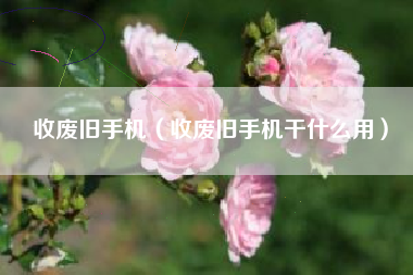 收废旧手机（收废旧手机干什么用）