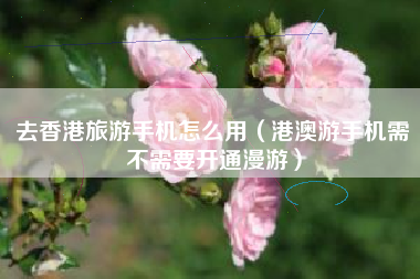 去香港旅游手机怎么用（港澳游手机需不需要开通漫游）