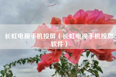 长虹电视手机投屏（长虹电视手机投屏软件）